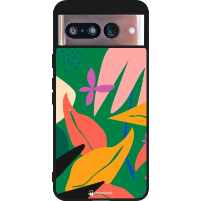 Coque Google Pixel 8 - Silicone rigide noir Abstract Jungle