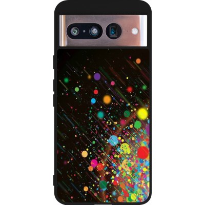 Coque Google Pixel 8 - Silicone rigide noir Abstract Bubble Lines