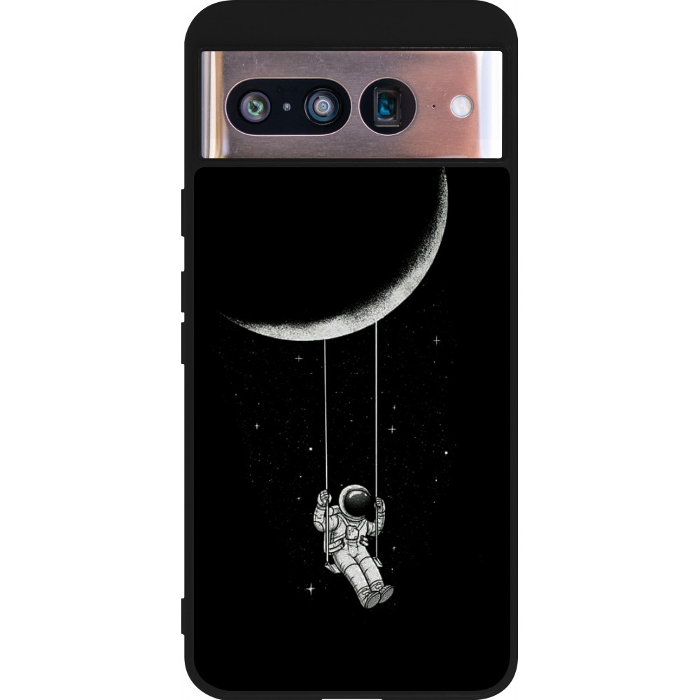 Coque Google Pixel 8 - Silicone rigide noir Astro balançoire