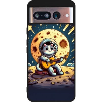 Coque Google Pixel 8 - Silicone rigide noir AstroCat RockLune