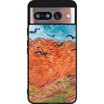 Coque Google Pixel 8 - Silicone rigide noir Autumn 22 Van Gogh style