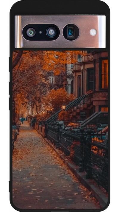 Coque Google Pixel 8 - Silicone rigide noir Autumn 2024 city