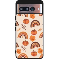 Coque Google Pixel 8 - Silicone rigide noir Autumn 2024 rainbow