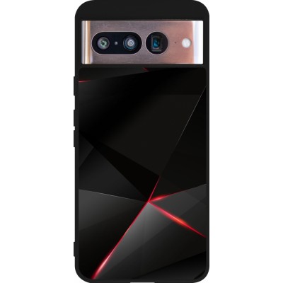 Coque Google Pixel 8 - Silicone rigide noir Black Red Lines