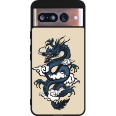 Coque Google Pixel 8 - Silicone rigide noir Blue Dragon Tattoo