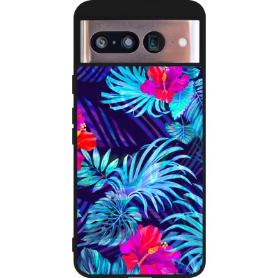 Coque Google Pixel 8 - Silicone rigide noir Blue Forest