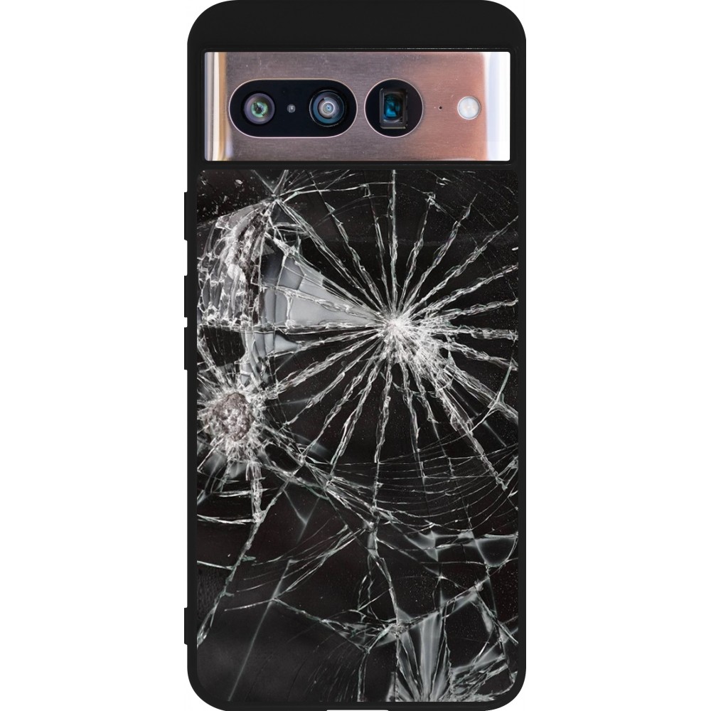 Coque Google Pixel 8 - Silicone rigide noir Broken Screen