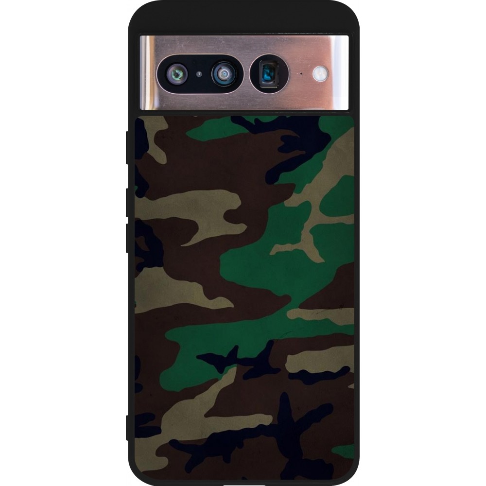 Coque Google Pixel 8 - Silicone rigide noir Camouflage 3