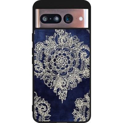 Coque Google Pixel 8 - Silicone rigide noir Cream Flower Moroccan