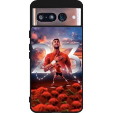 Coque Google Pixel 8 - Silicone rigide noir Djokovic 23 Grand Slam