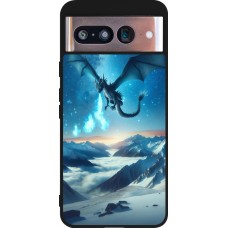 Google Pixel 8 Case Hülle - Silikon schwarz Drache nächtliche Berg