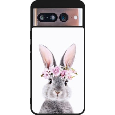 Coque Google Pixel 8 - Silicone rigide noir Easter 2023 flower bunny