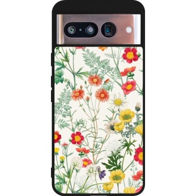 Coque Google Pixel 8 - Silicone rigide noir Flora Botanical Wildlife