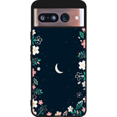 Coque Google Pixel 8 - Silicone rigide noir Flowers space