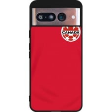 Coque Google Pixel 8 - Silicone rigide noir Maillot de football Canada 2022 personnalisable