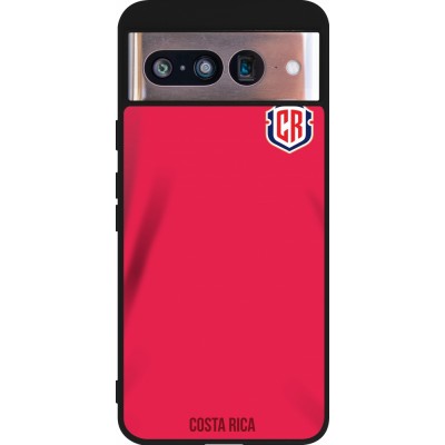 Coque Google Pixel 8 - Silicone rigide noir Maillot de football Costa Rica 2022 personnalisable