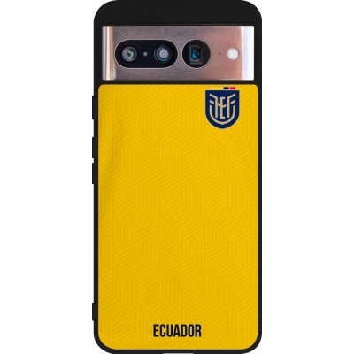 Coque Google Pixel 8 - Silicone rigide noir Maillot de football Equateur 2022