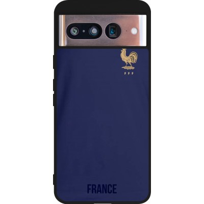 Coque Google Pixel 8 - Silicone rigide noir Maillot de football France 2022 personnalisable