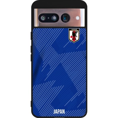 Coque Google Pixel 8 - Silicone rigide noir Maillot de football Japon 2022 personnalisable