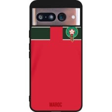 Coque Google Pixel 8 - Silicone rigide noir Maillot de football Maroc 2022 personnalisable