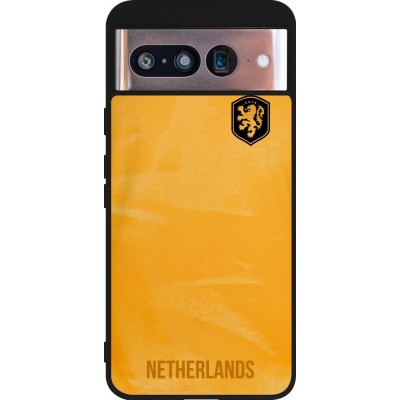 Coque Google Pixel 8 - Silicone rigide noir Maillot de football Pays-Bas 2022 personnalisable