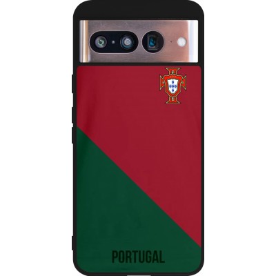 Coque Google Pixel 8 - Silicone rigide noir Maillot de football Portugal 2022