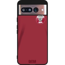 Coque Google Pixel 8 - Silicone rigide noir Maillot de football Qatar 2022 personnalisable