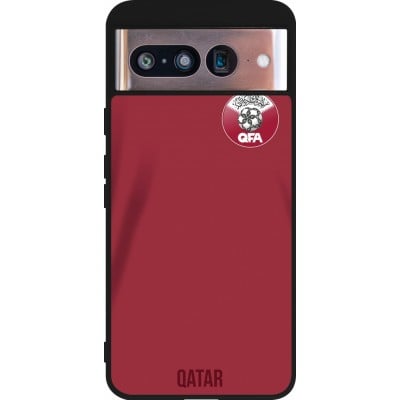 Coque Google Pixel 8 - Silicone rigide noir Maillot de football Qatar 2022 personnalisable