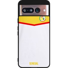 Coque Google Pixel 8 - Silicone rigide noir Maillot de football Senegal 2022 personnalisable