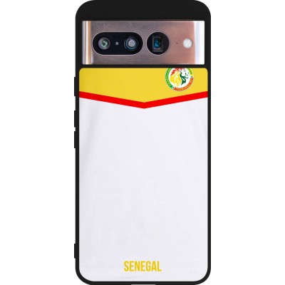 Coque Google Pixel 8 - Silicone rigide noir Maillot de football Senegal 2022 personnalisable