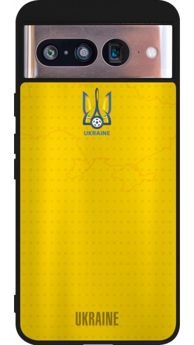 Coque Google Pixel 8 - Silicone rigide noir Maillot de football Ukraine