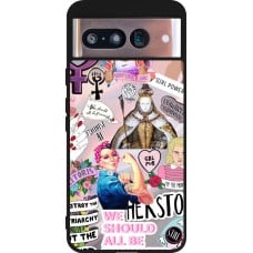 Coque Google Pixel 8 - Silicone rigide noir Girl Power Collage