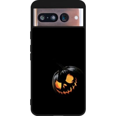 Coque Google Pixel 8 - Silicone rigide noir Halloween 2023 discreet pumpkin