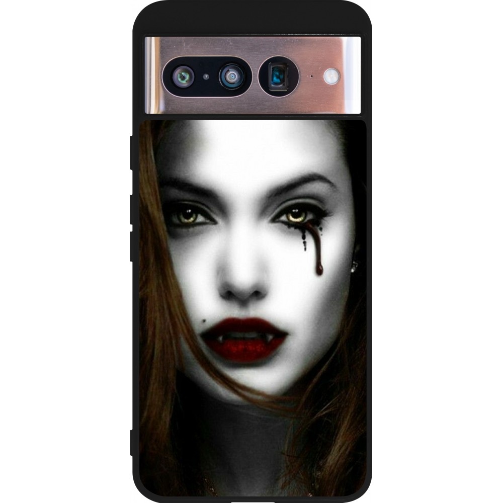 Coque Google Pixel 8 - Silicone rigide noir Halloween 2023 gothic vampire