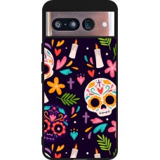 Google Pixel 8 Case Hülle - Silikon schwarz Halloween 2023 mexican style