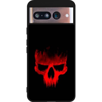 Coque Google Pixel 8 - Silicone rigide noir Halloween 2023 scary skull