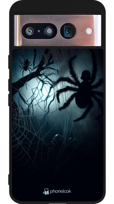 Coque Google Pixel 8 - Silicone rigide noir Halloween 2024 Dark Spider