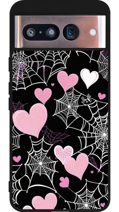 Coque Google Pixel 8 - Silicone rigide noir Halloween 2024 girly