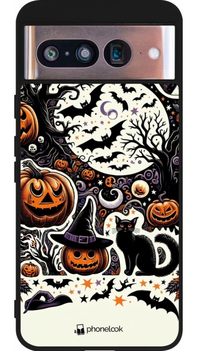 Coque Google Pixel 8 - Silicone rigide noir Halloween 2024 Haunt