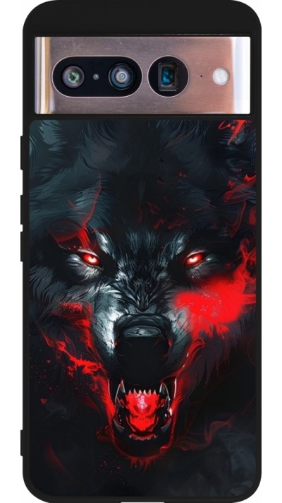 Coque Google Pixel 8 - Silicone rigide noir Halloween 2024 mad werewolf