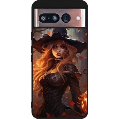 Coque Google Pixel 8 - Silicone rigide noir Halloween 2024 sexy witch