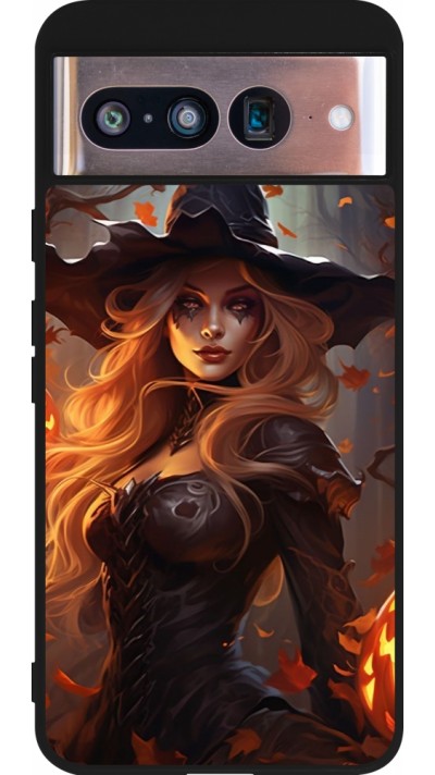 Coque Google Pixel 8 - Silicone rigide noir Halloween 2024 sexy witch