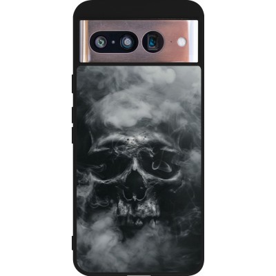 Coque Google Pixel 8 - Silicone rigide noir Halloween 2024 smoky skull