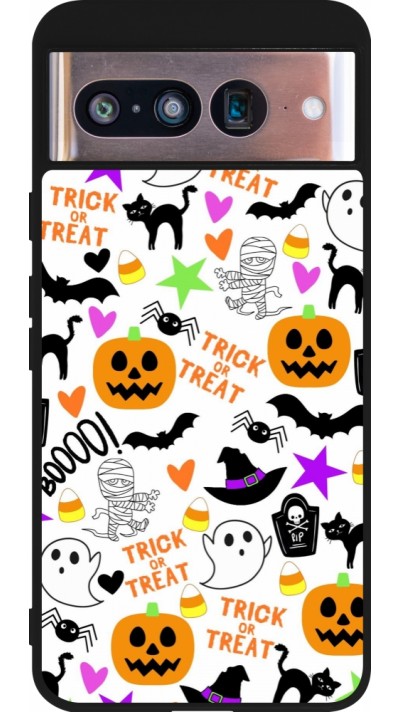 Coque Google Pixel 8 - Silicone rigide noir Halloween 2024 trick or treat