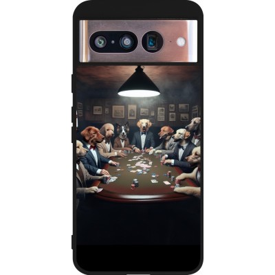 Coque Google Pixel 8 - Silicone rigide noir Les pokerdogs