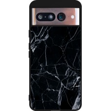 Coque Google Pixel 8 - Silicone rigide noir Marble Black 01