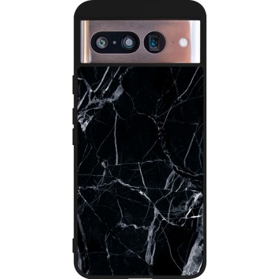 Coque Google Pixel 8 - Silicone rigide noir Marble Black 01