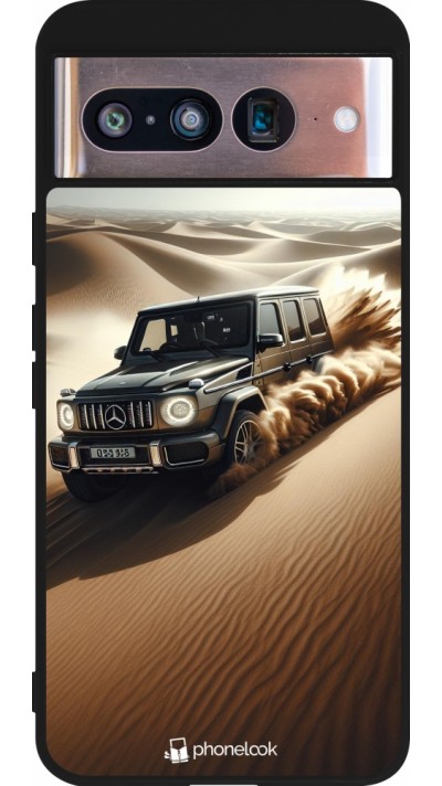 Coque Google Pixel 8 - Silicone rigide noir Mercedes G Drift Desert