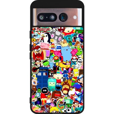 Coque Google Pixel 8 - Silicone rigide noir Mixed cartoons