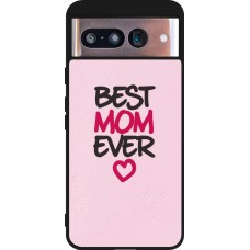 Coque Google Pixel 8 - Silicone rigide noir Mom 2023 best Mom ever pink